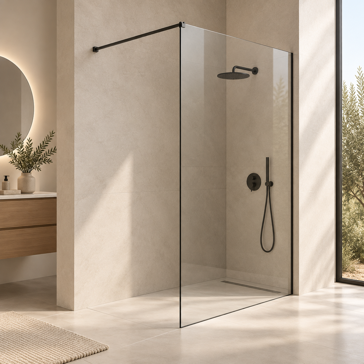 Paroi de douche fixe