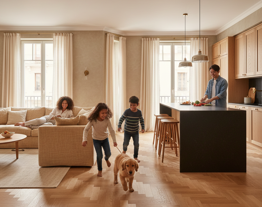 family in their flat