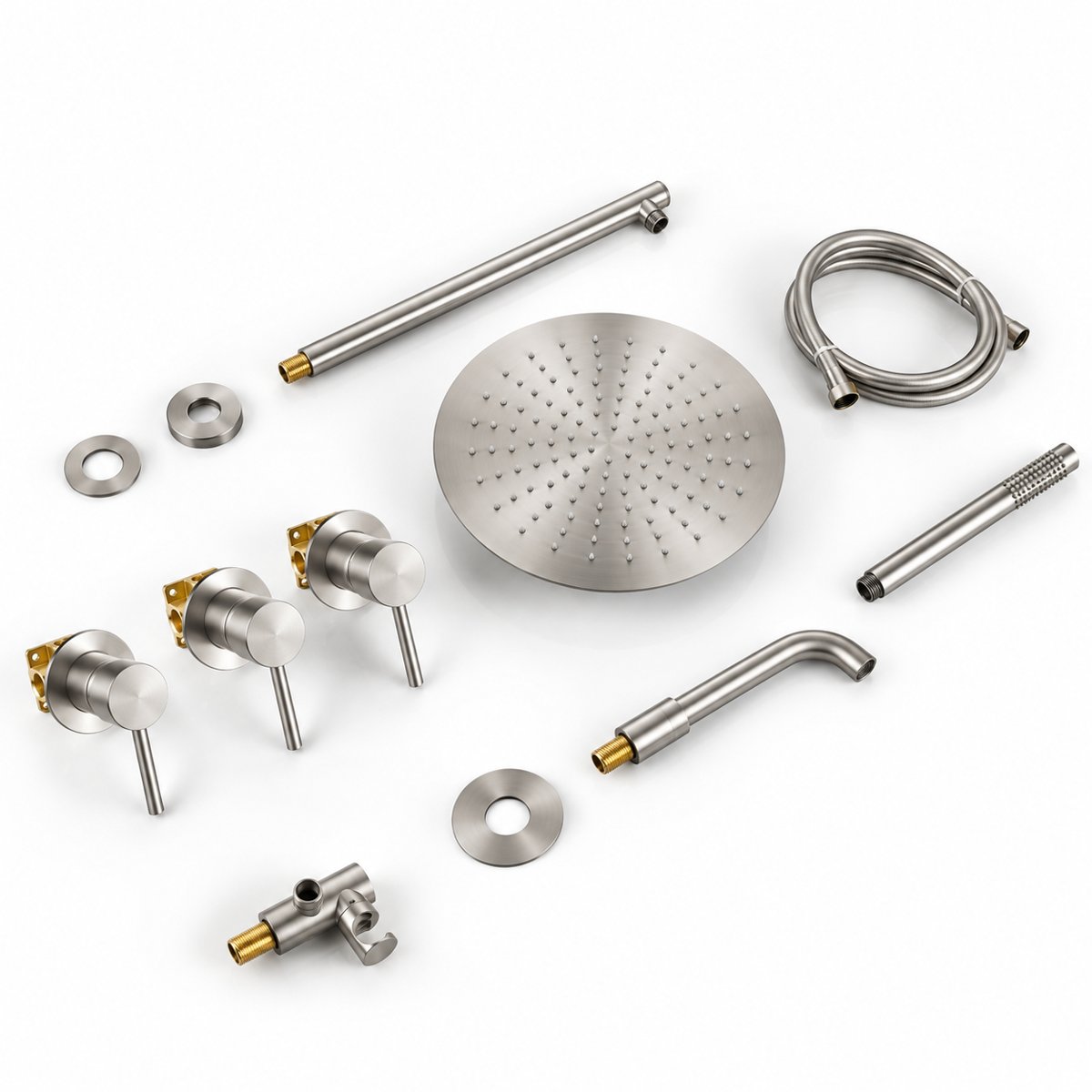 Colonne de douche & bain encastré Inox brossé
