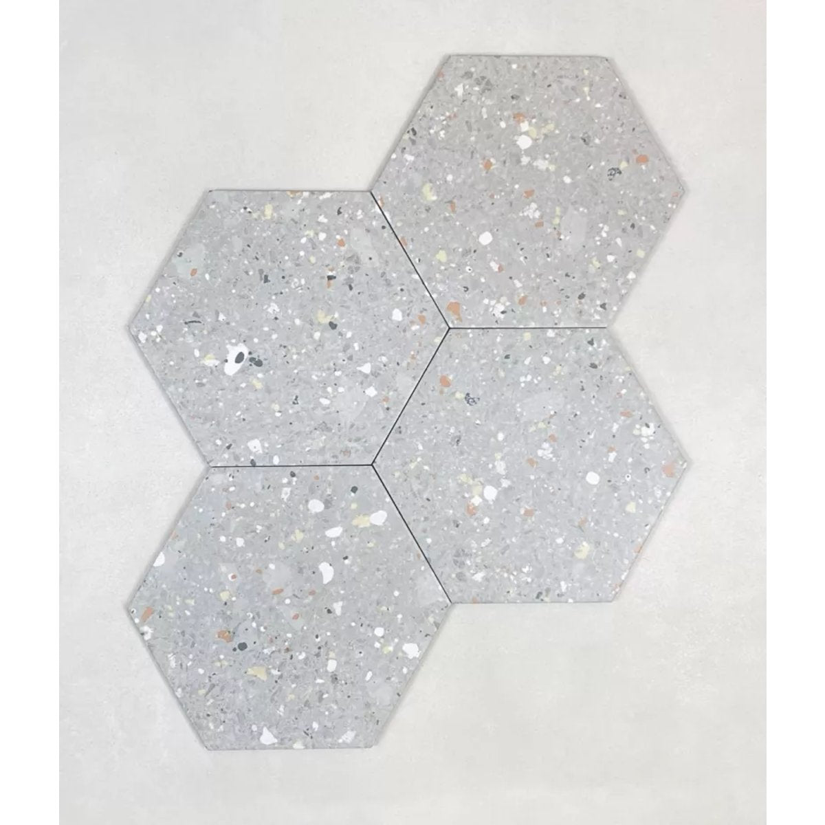 Carrelage Effet Terrazzo Hexagonal AROUSA 25,8x29 Gris