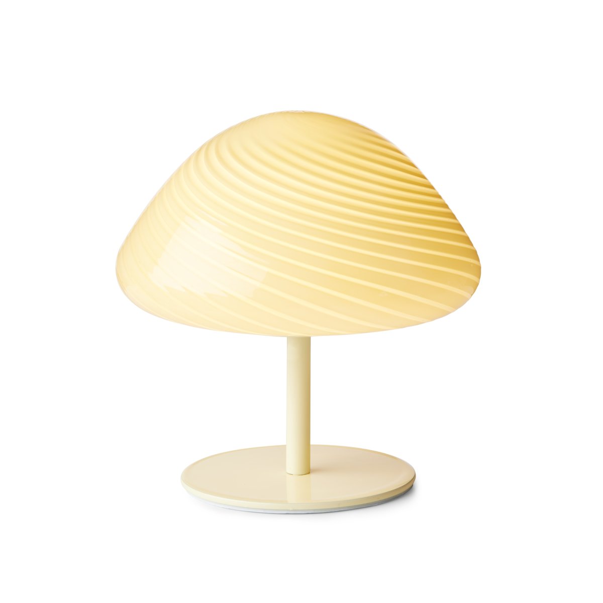 Lampe à poser Candy Mini Mush – Tête en verre crème, pied en métal noir