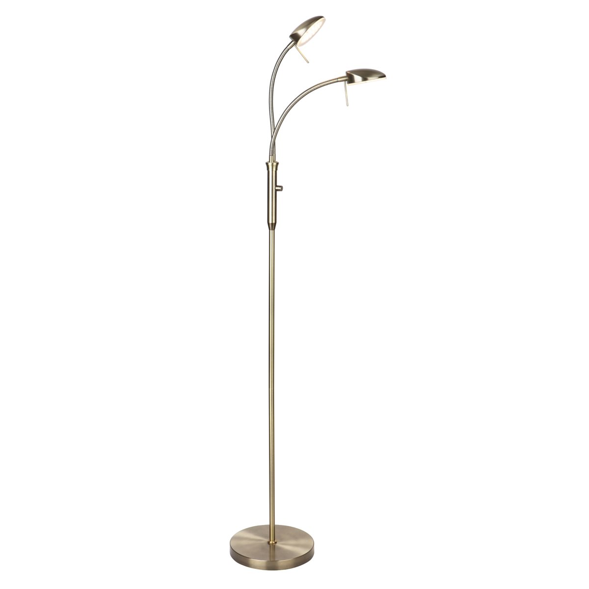 Lampadaire Vegas 2 bras avec variateur – Laiton antique