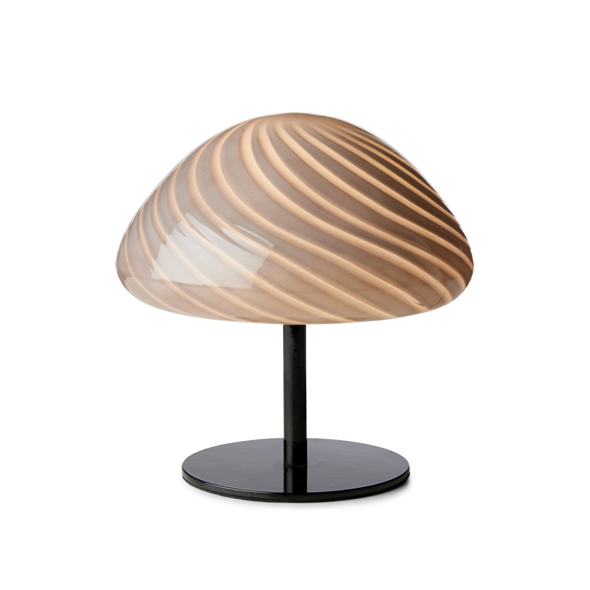 Lampe à poser Candy Mini Mush – Tête en verre, pied en métal noir