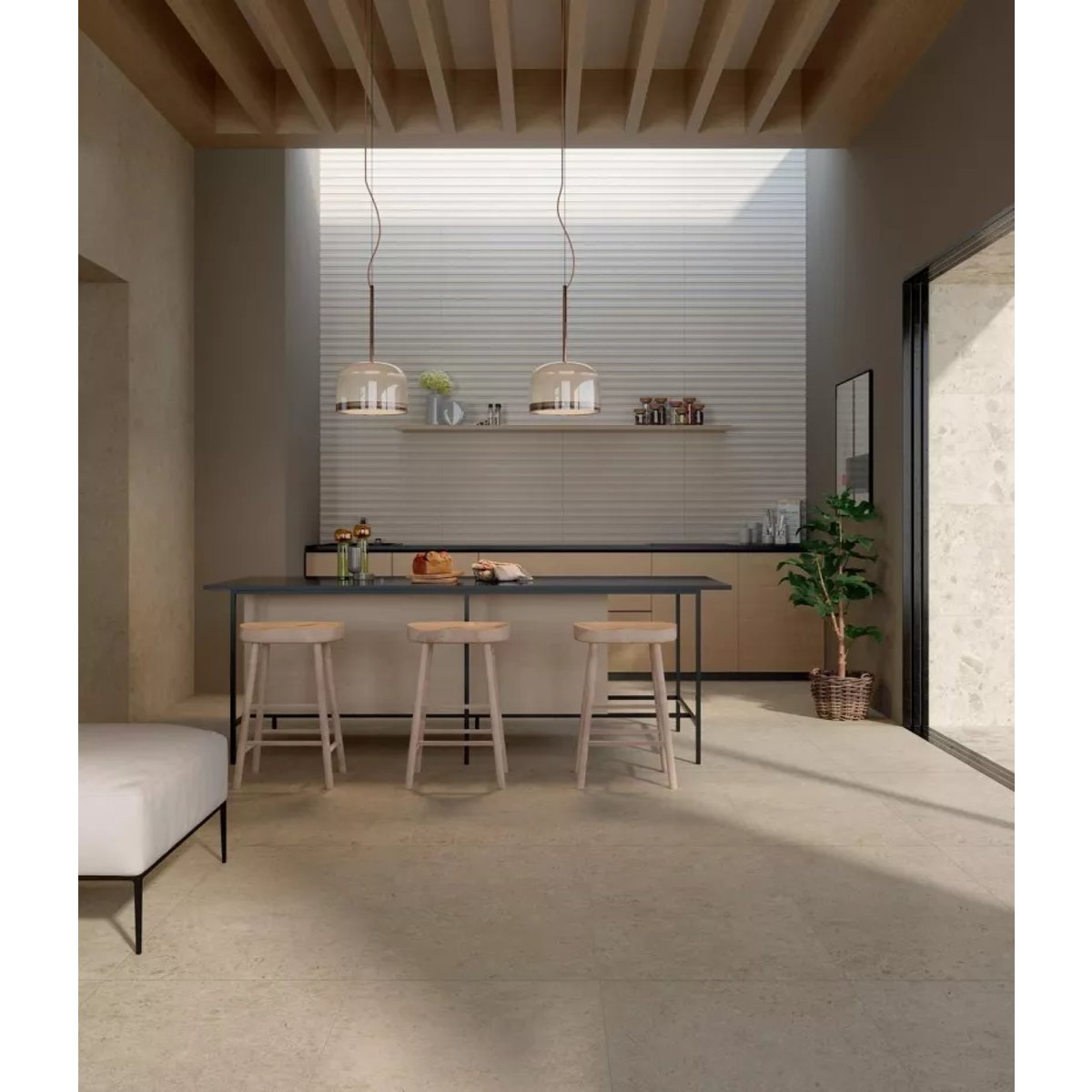 Carrelage Effet Terrazzo - Pierre CARACTER Arena 60x120 Rectifié