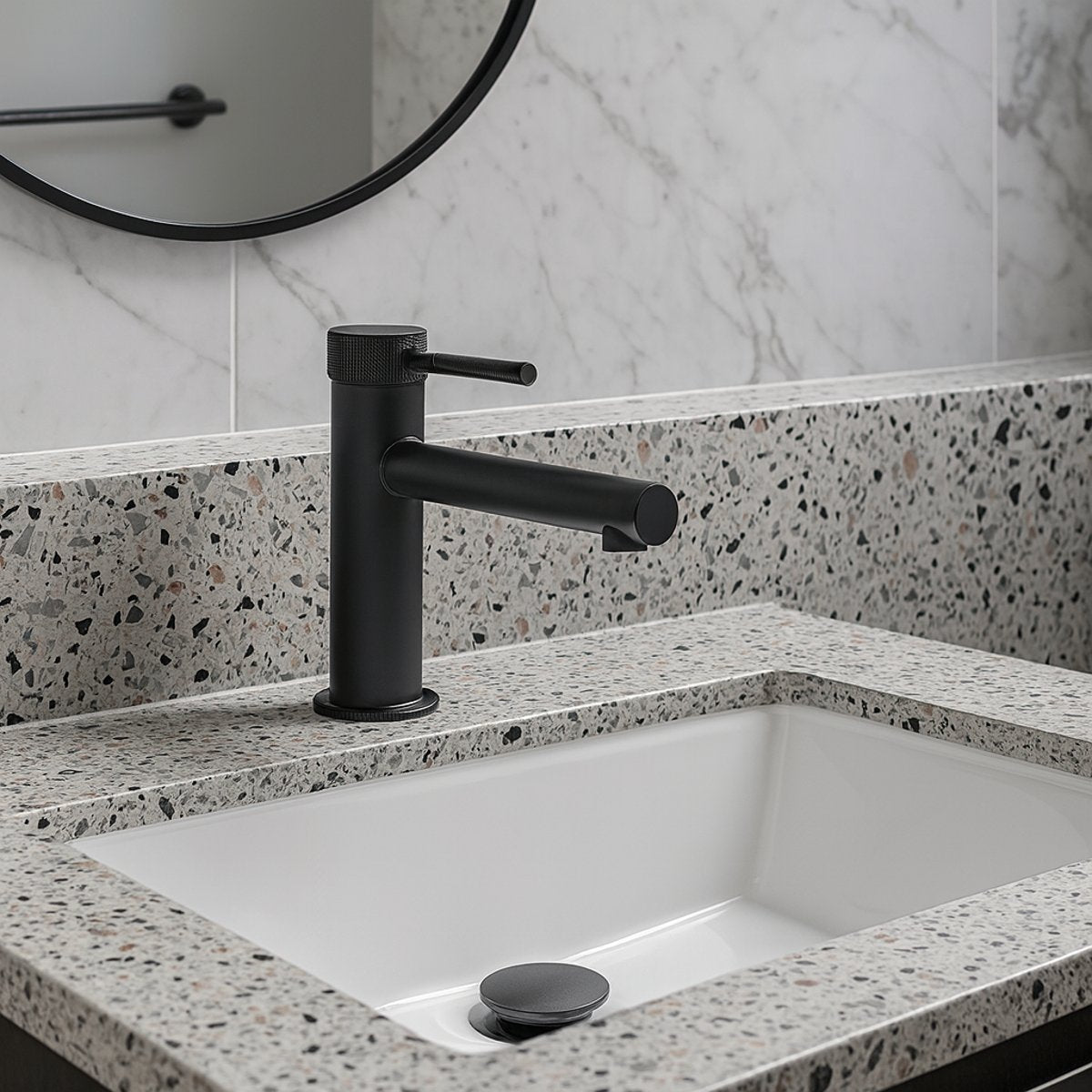 Mitigeur de salle de bain noir mate