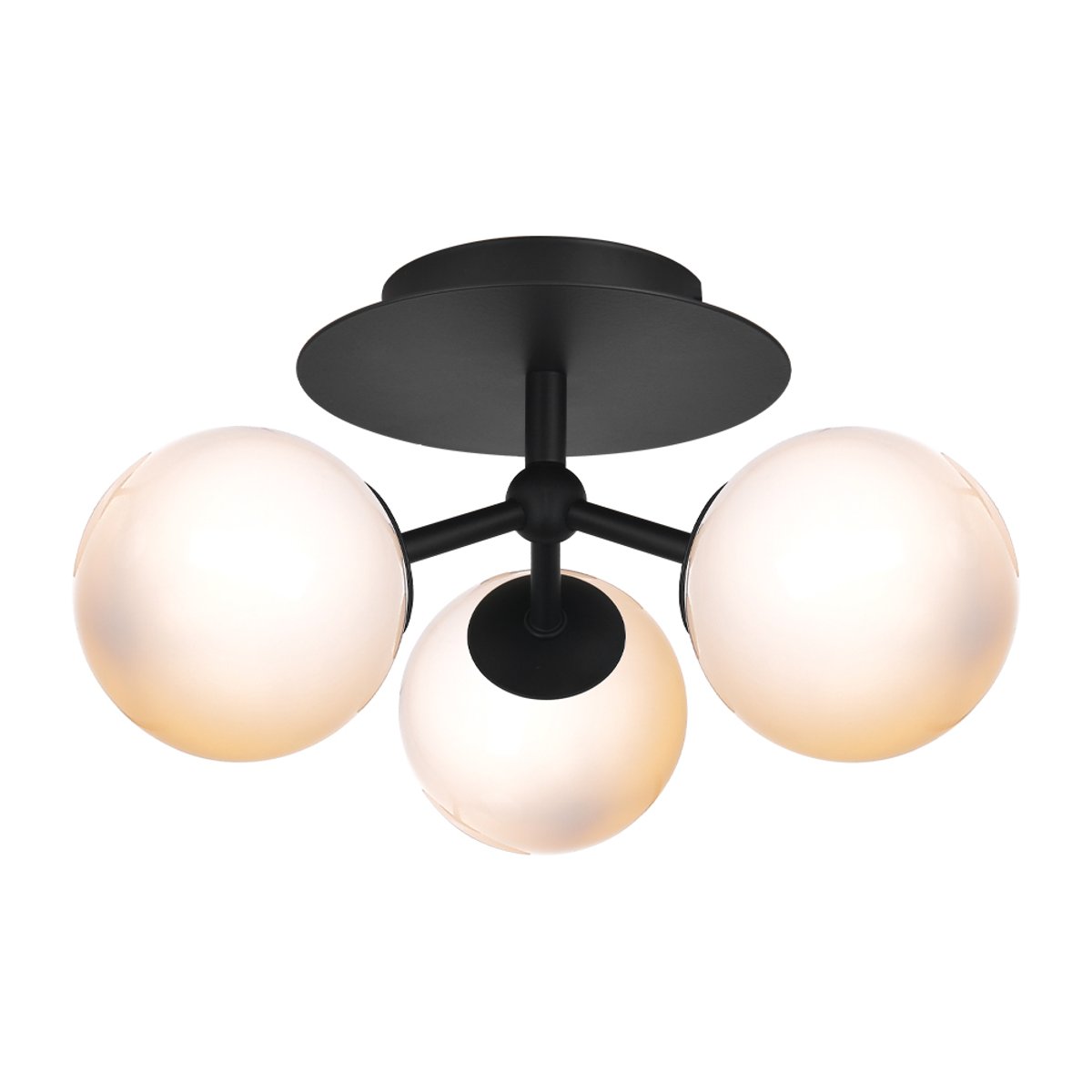 Plafonnier Atom Trio 3 x G9 – Noir / verre opale