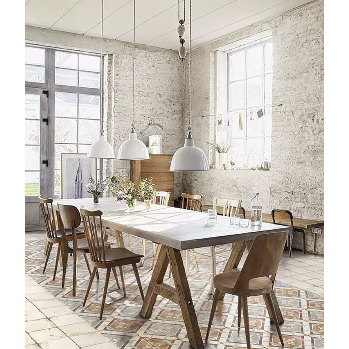 Carrelage Imitation Carreaux De Ciment LOFT FLOOR 20x20 Ohio White