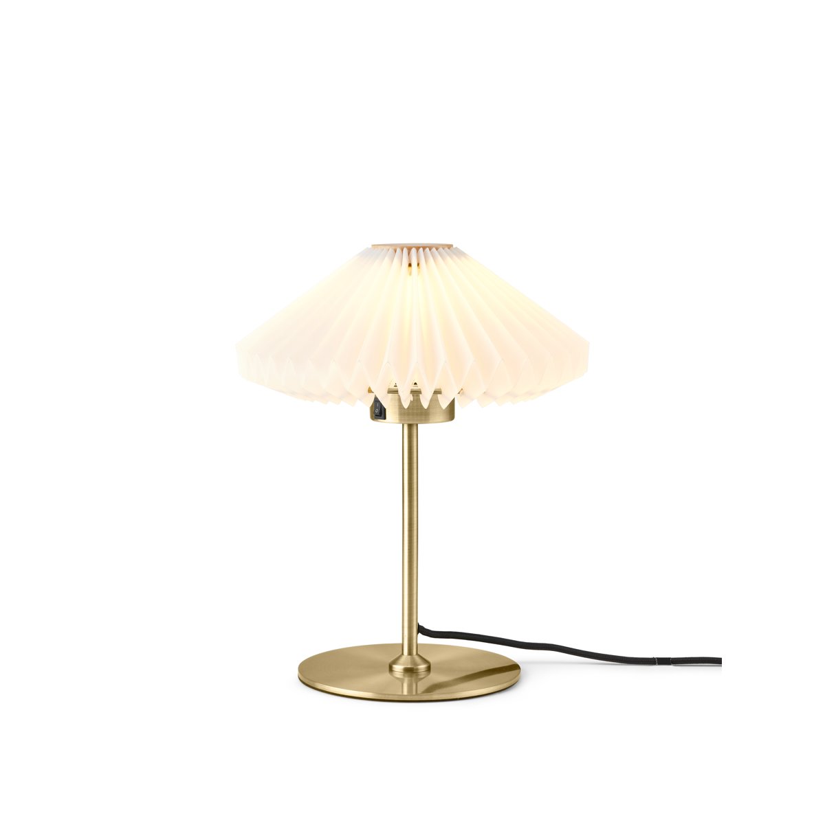 Lampe à poser Paris Ø24 – Blanc pur / laiton antique