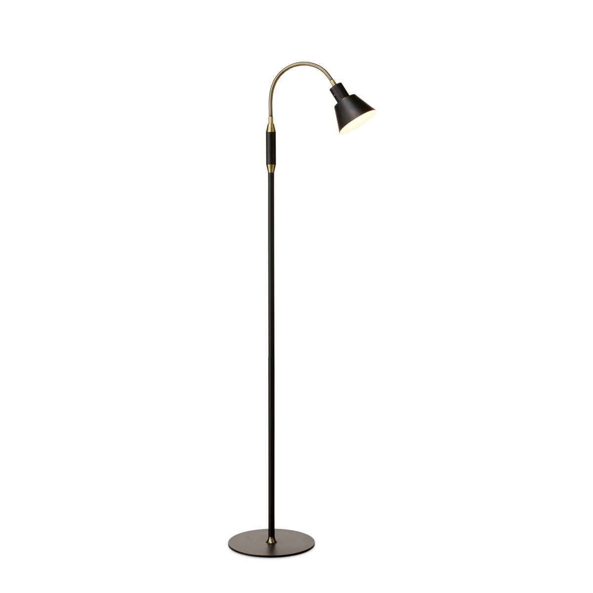 Lampadaire LED Space 1 lumière – Noir / laiton antique