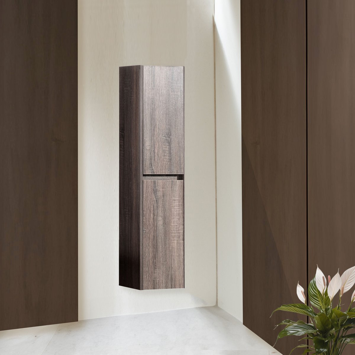 Ensemble salle de bain 60 cm chêne californien brun Aquadoli