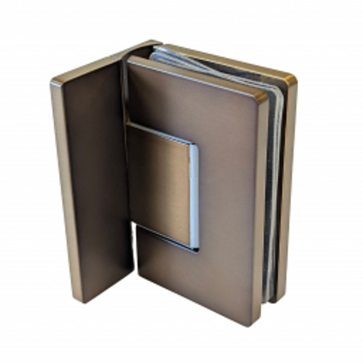 Porte de douche pivotante en verre trempé 8mm sur mesure TRIGO - Bronze Brossé