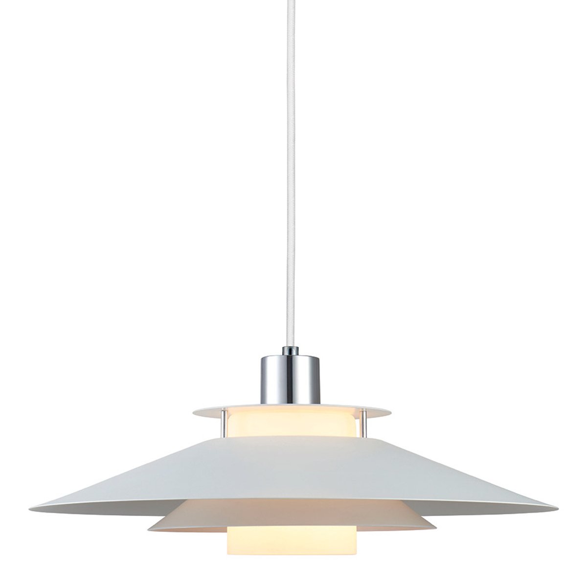 Suspension Rivoli Ø40 – Blanc / chrome