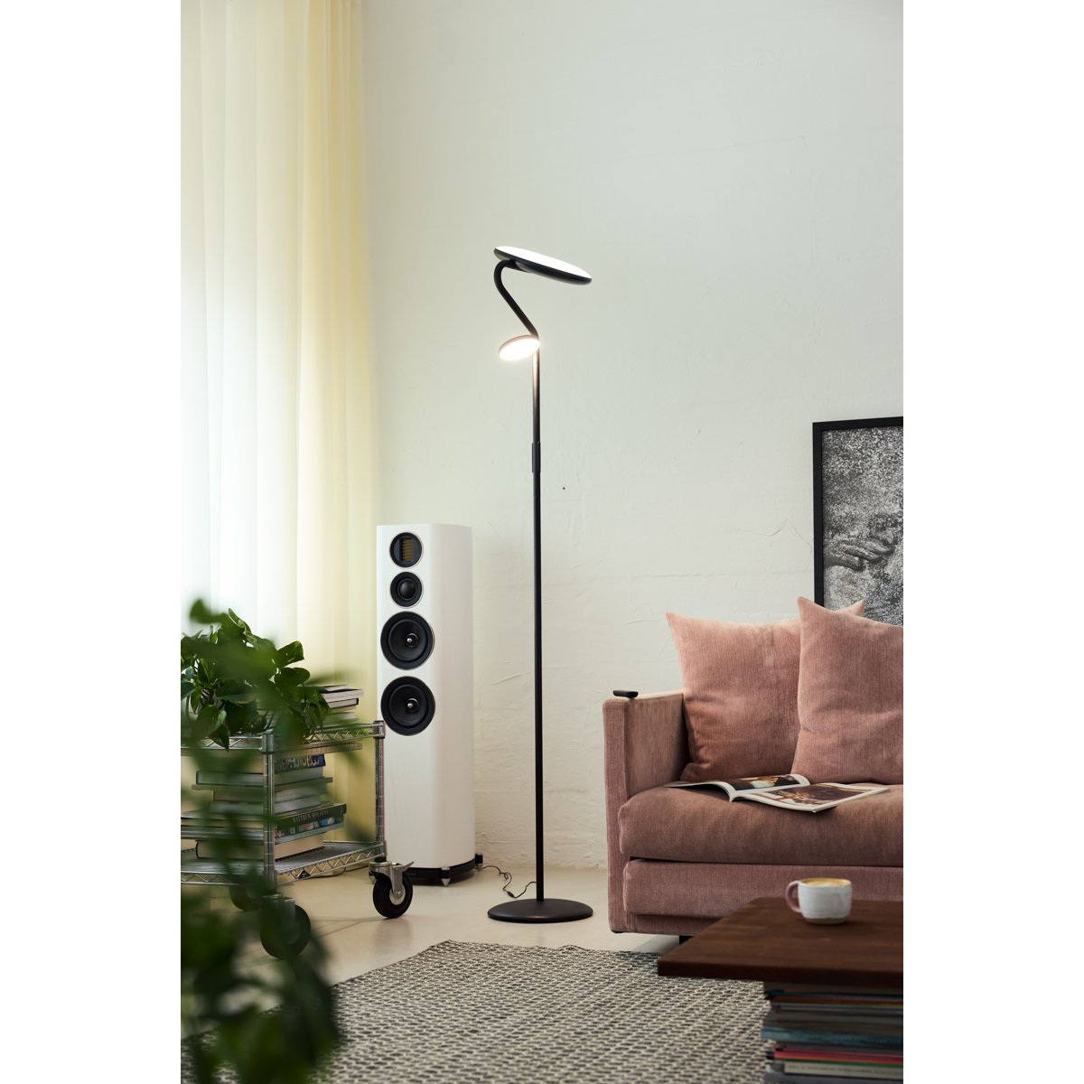 Lampadaire Slim éclairage indirect – Noir