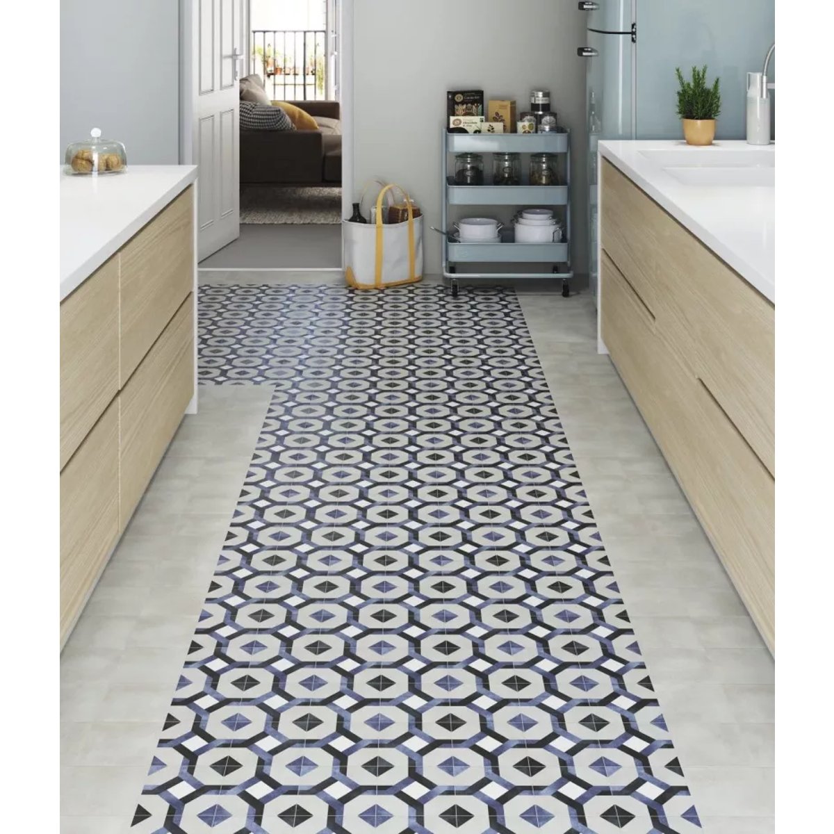 Carrelage Carreaux de Ciment FLEUR 15x15 Laure