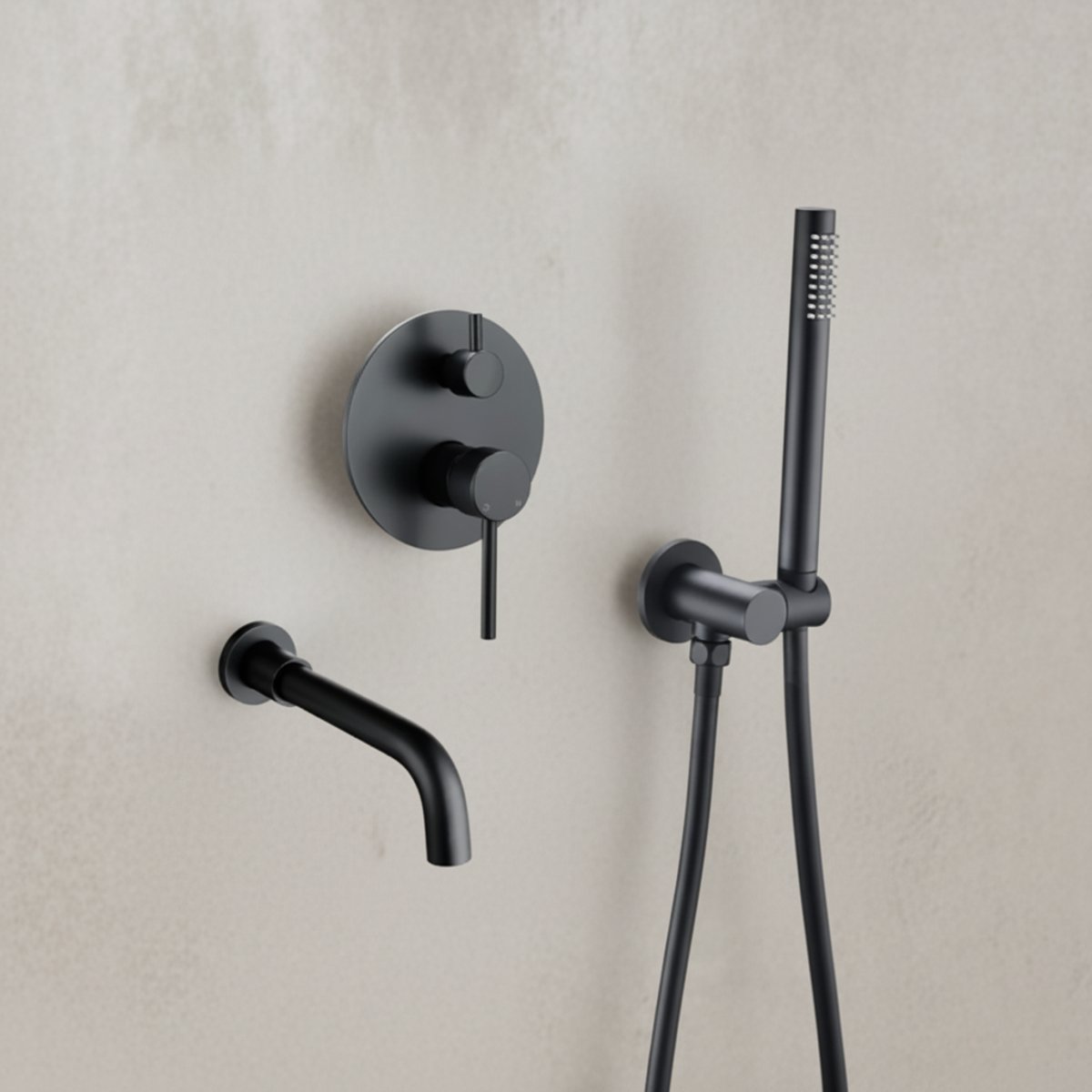 Colonne de bain encastré noir mate