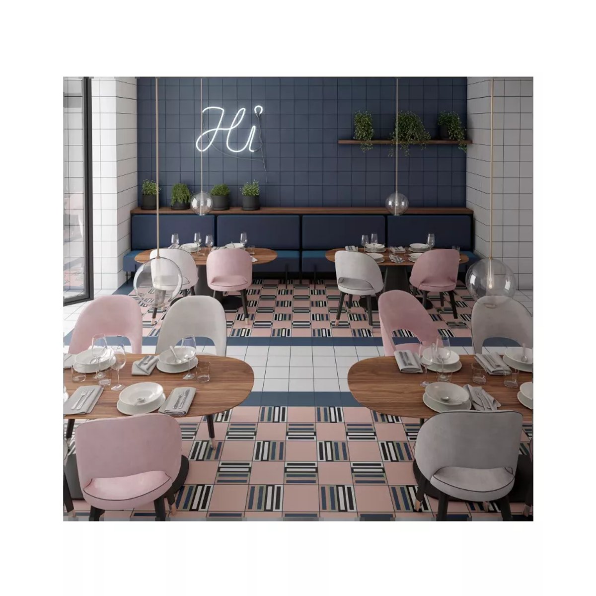 Carrelage Carreaux de Ciment BAUHOME 20x20 Domino Cold