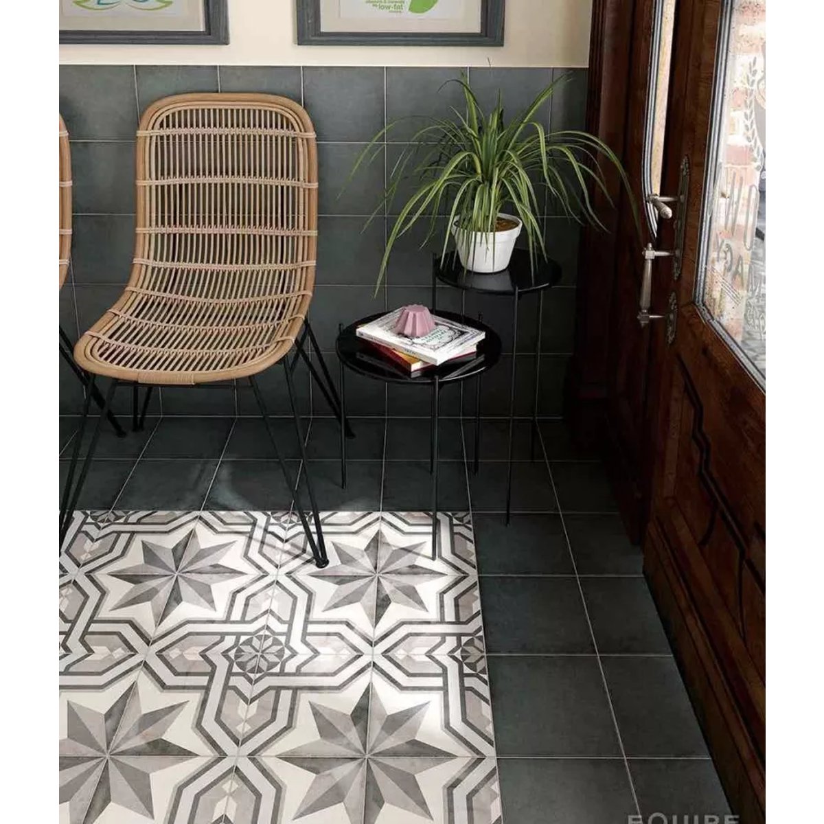 Carrelage Carreaux de Ciment ART NOUVEAU DECOR 20x20 Cinema Grey