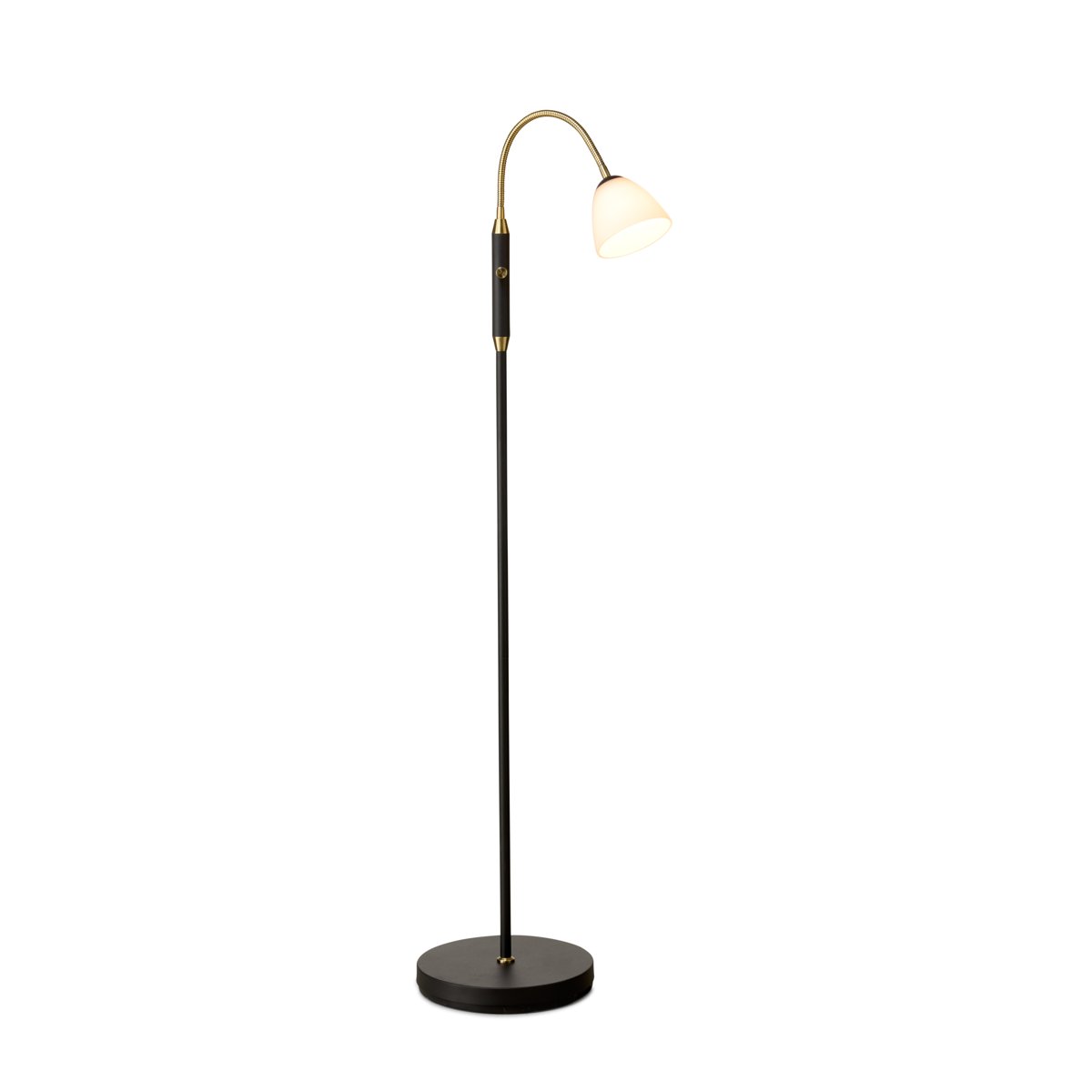 Lampadaire LED Lucid 1 lumière – Opale / laiton antique