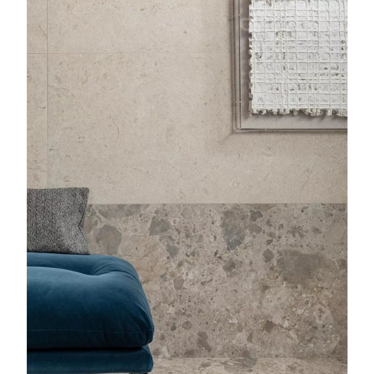 Carrelage Effet Terrazzo - Pierre CARACTER Mix Gris 60x120 Rectifié