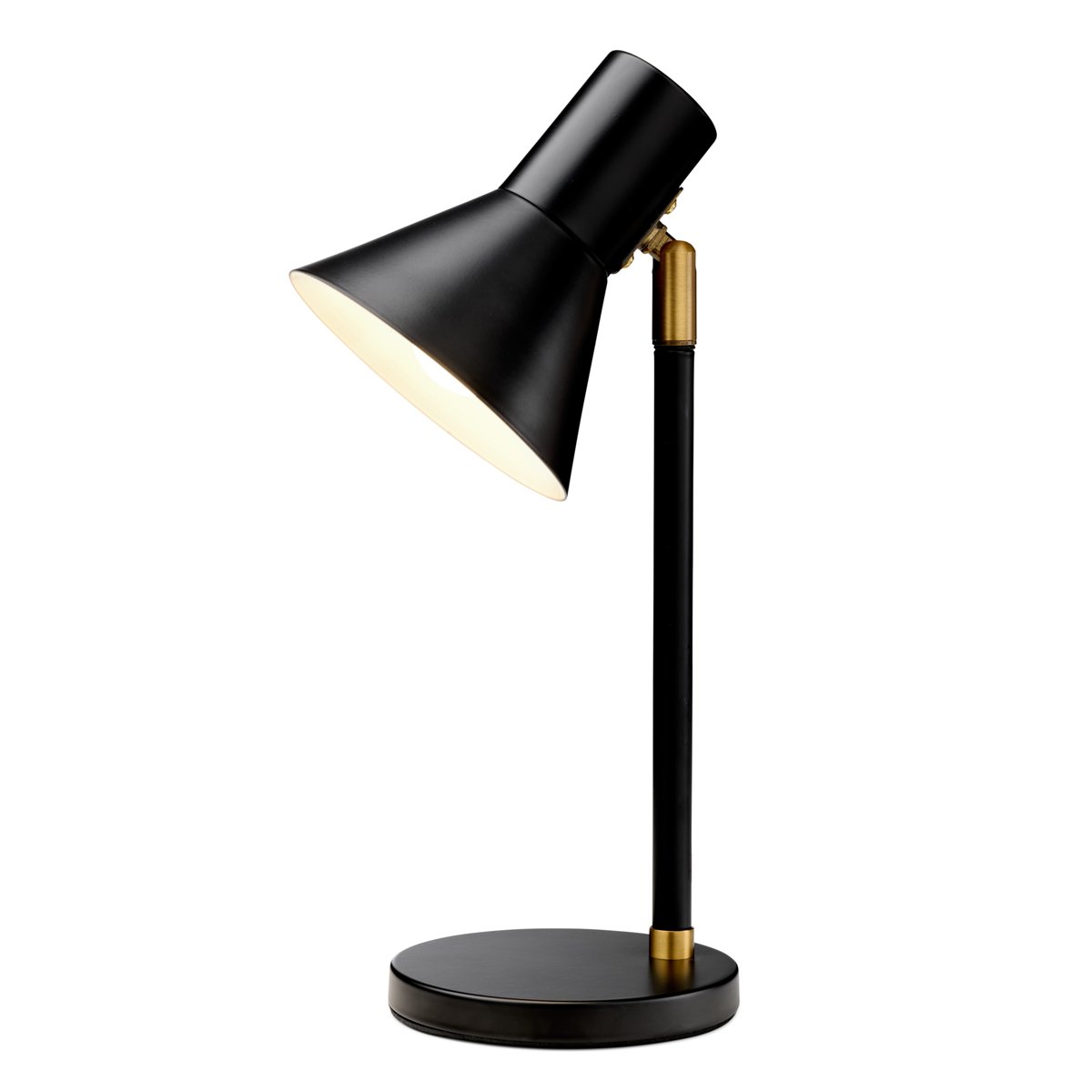 Lampe à poser Style E27 – Noir / laiton antique