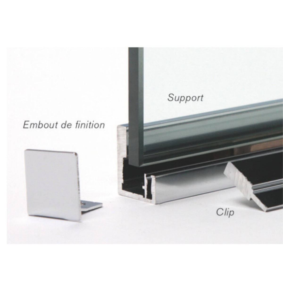 Paroi fixe en verre trempé sur mesure FENESTRA - Cuivre Brossé