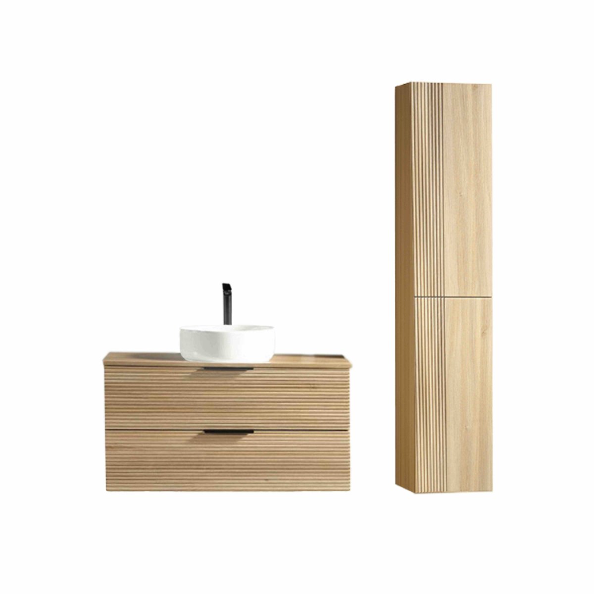 Ensemble salle de bain 120 cm chêne clair Aqualinea