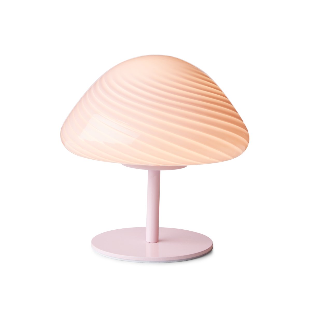 Lampe à poser Candy Mini Mush – Tête en verre, pied en métal rose