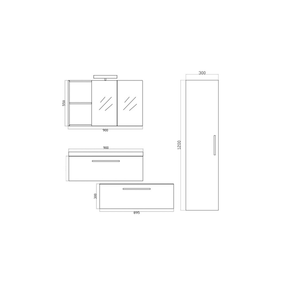 Meuble avec vasque 90 cm chêne californien naturel Aquazur