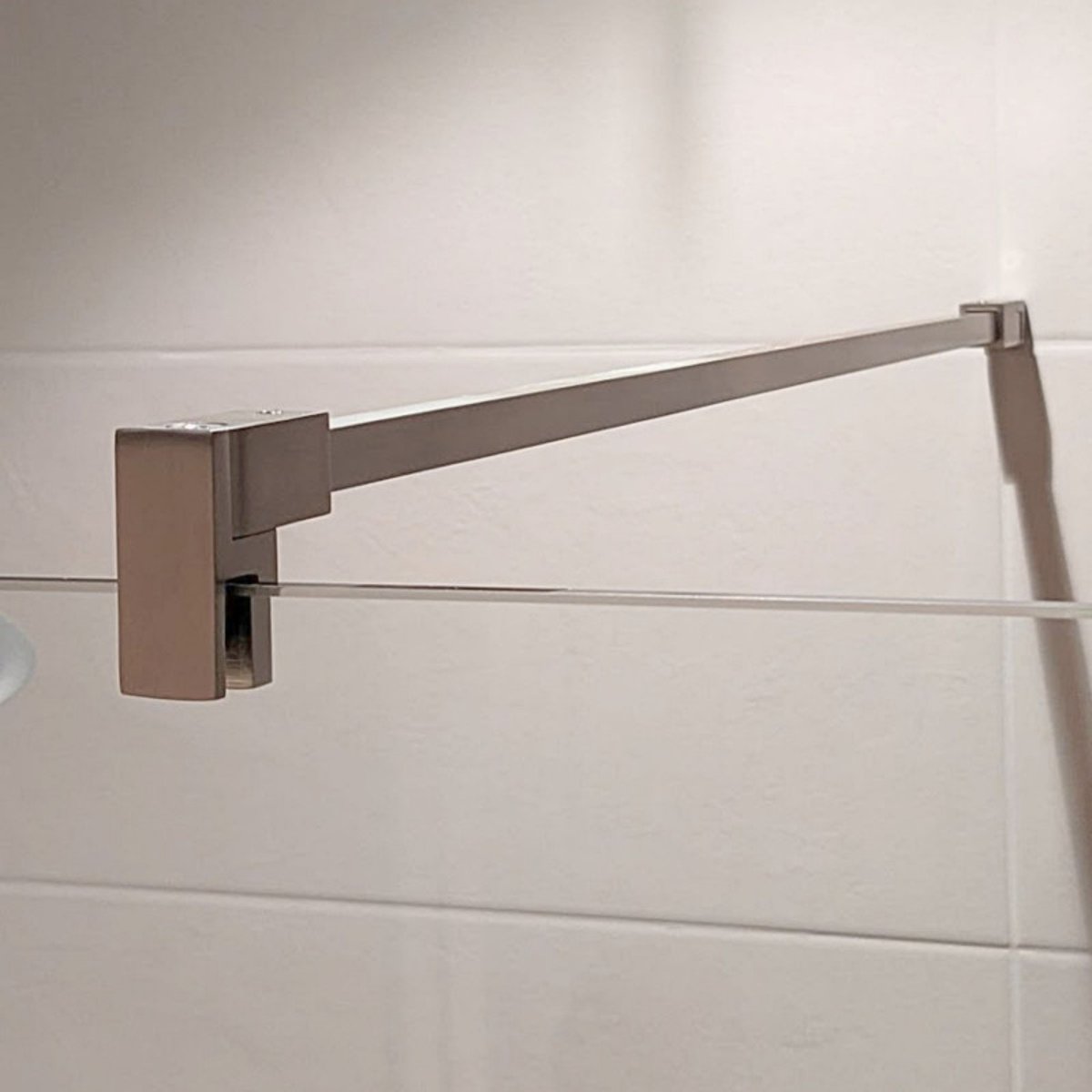 Paroi de douche fixe sur mesure DOLCE - Bronze Brossé