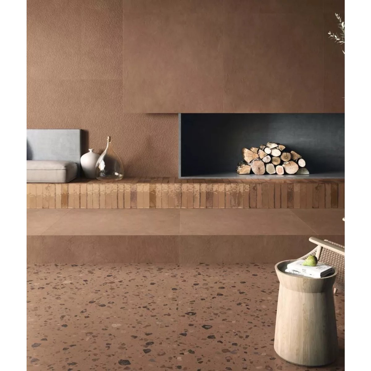 Carrelage effet Terrazzo COCCIO 60x60 rectifié Terra