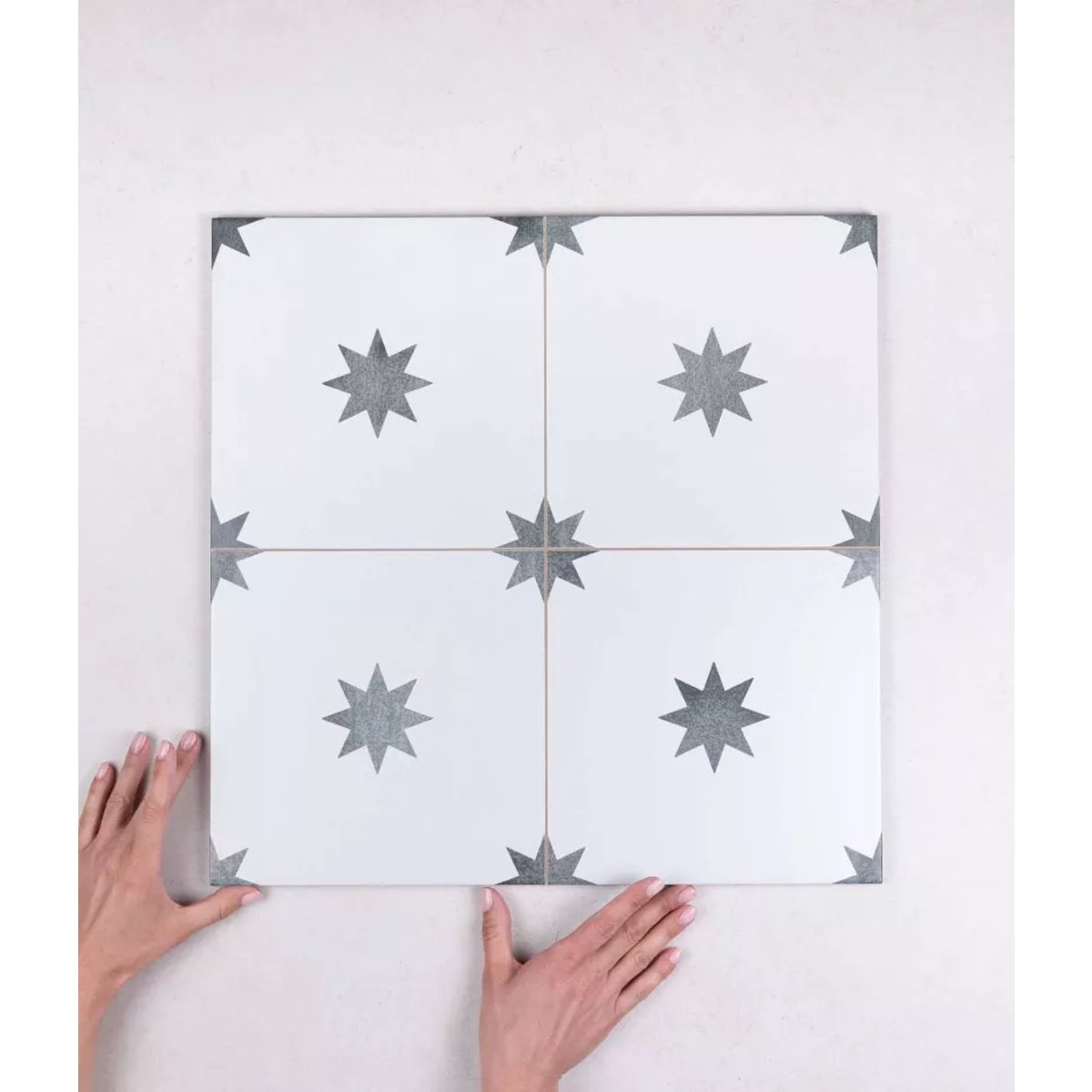 Carrelage Carreaux de Ciment Vert Étoile STAR 44x44 Sage