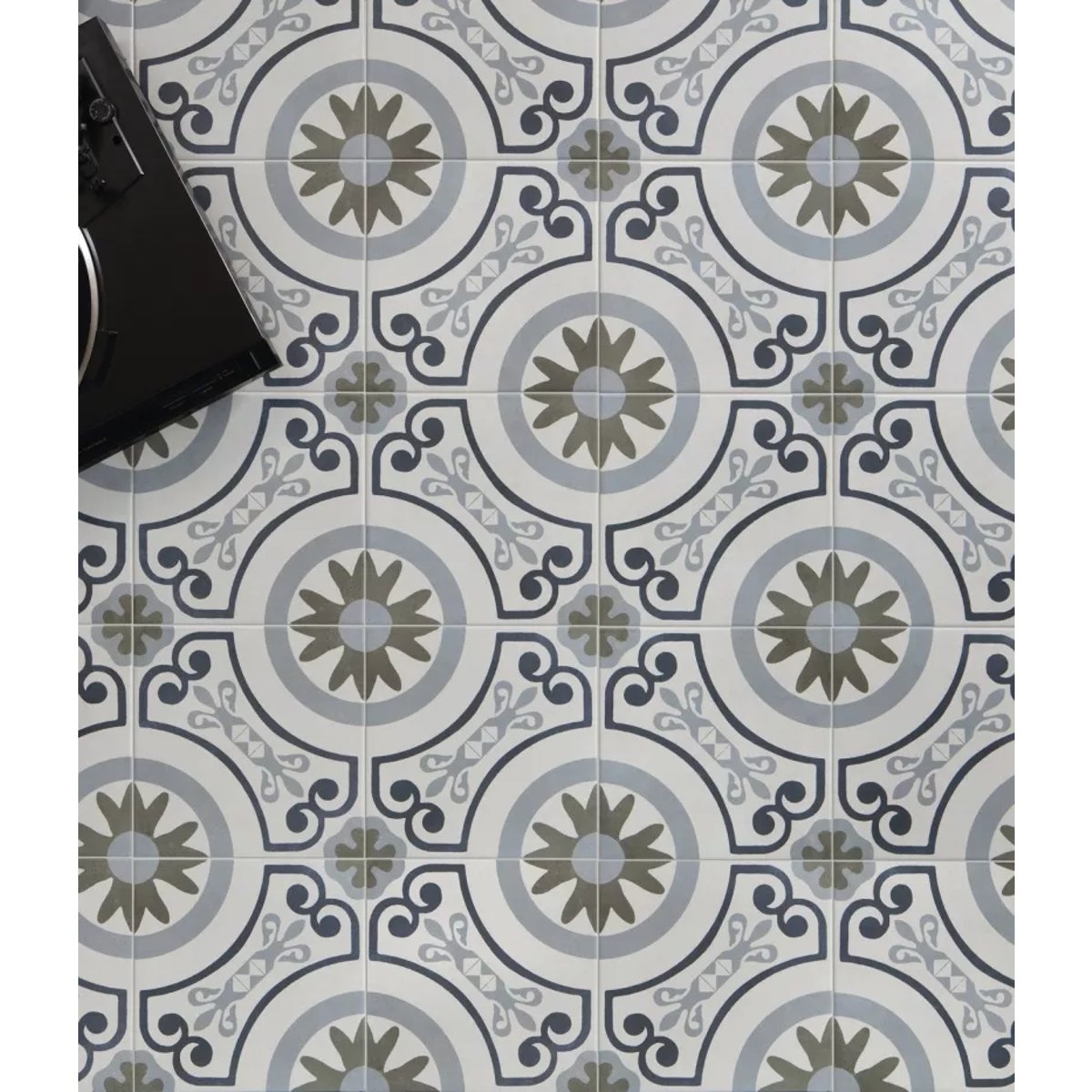Carrelage Imitation Carreaux De Ciment 22,3x22,3 HAVANA White Garden