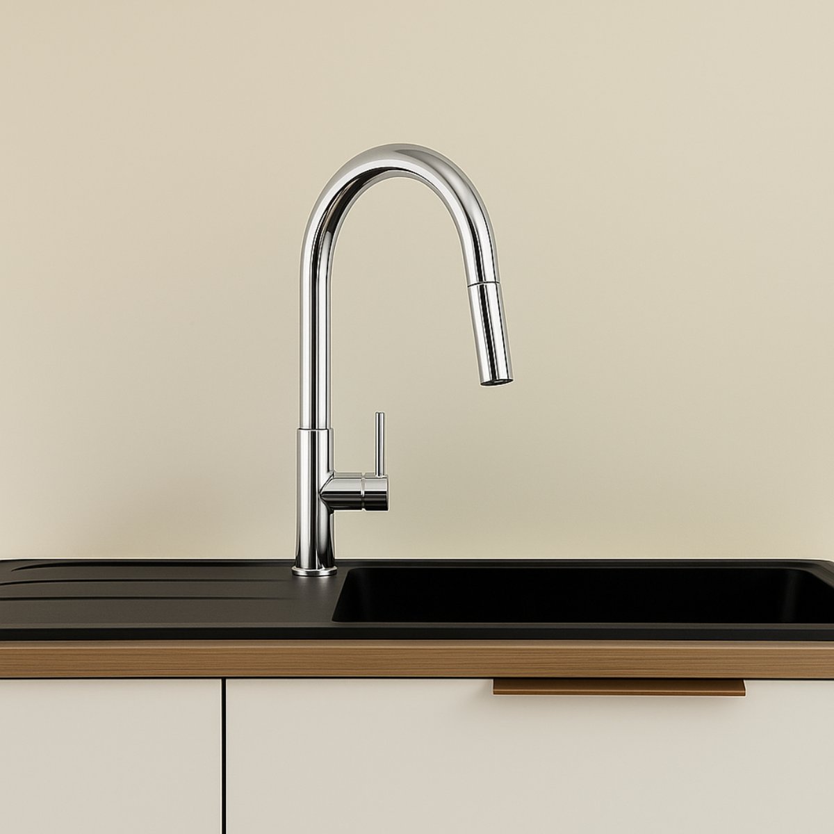 Mitigeur de cuisine avec douchette chrome