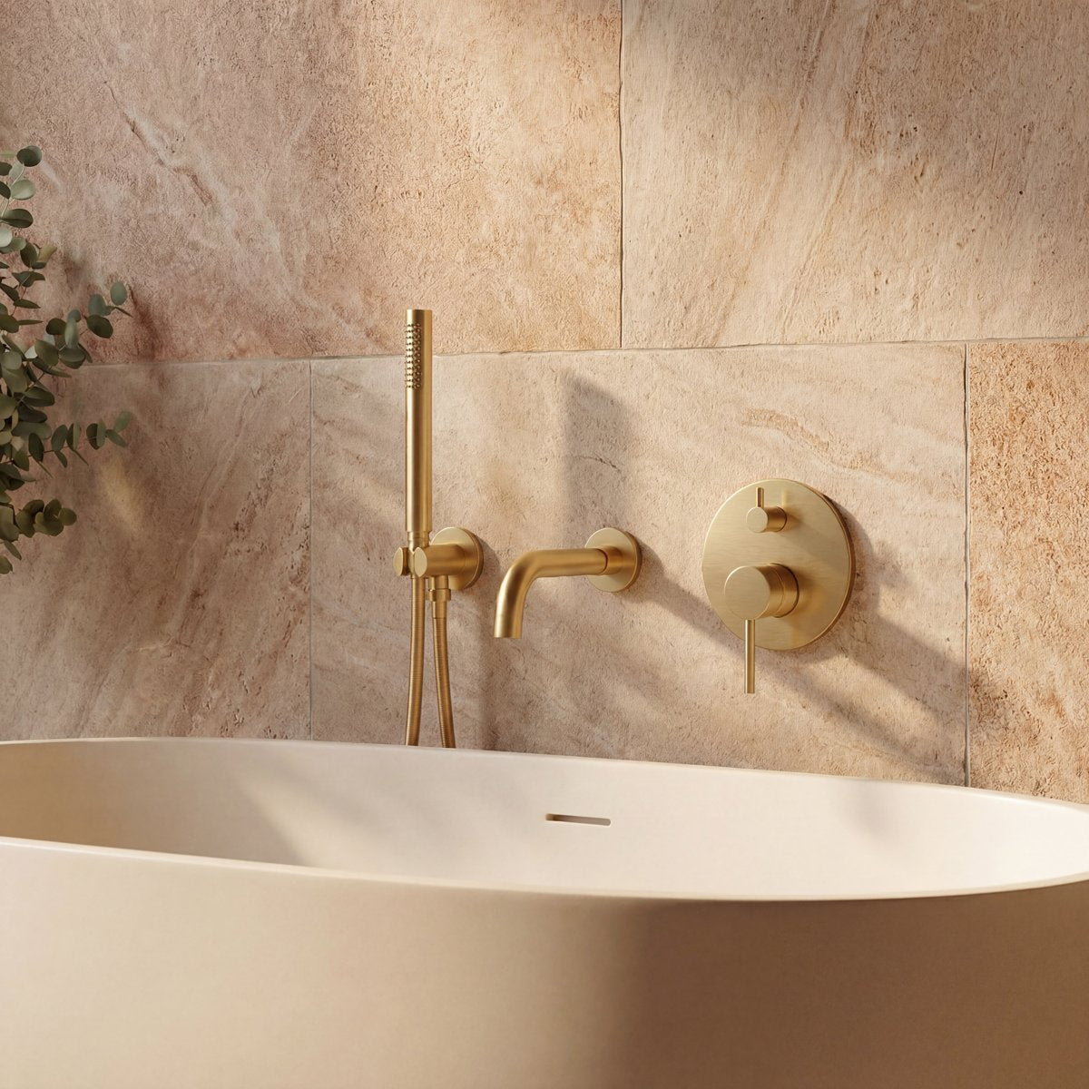 Mitigeur de bain encastré or brossé