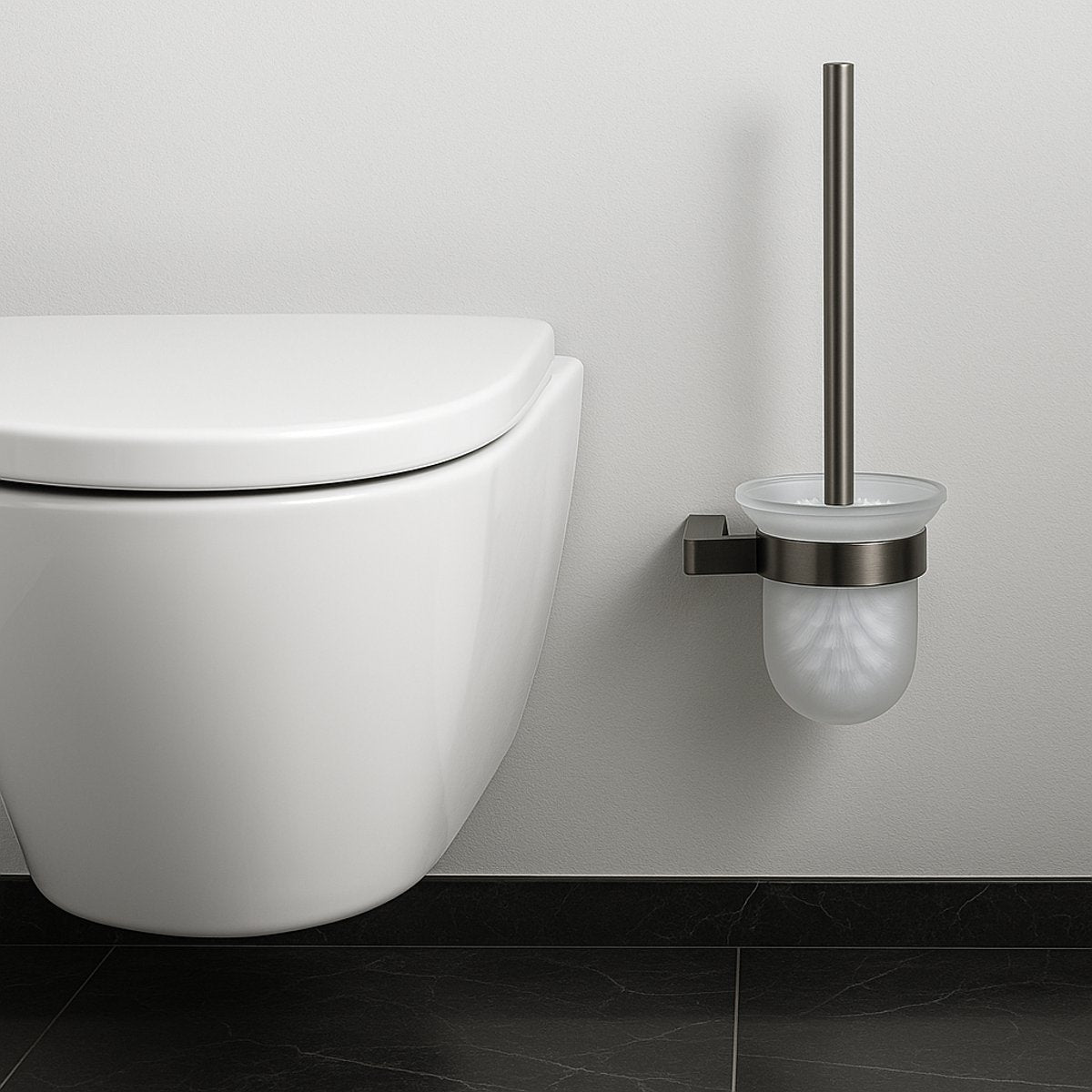Brosse WC gris brossé