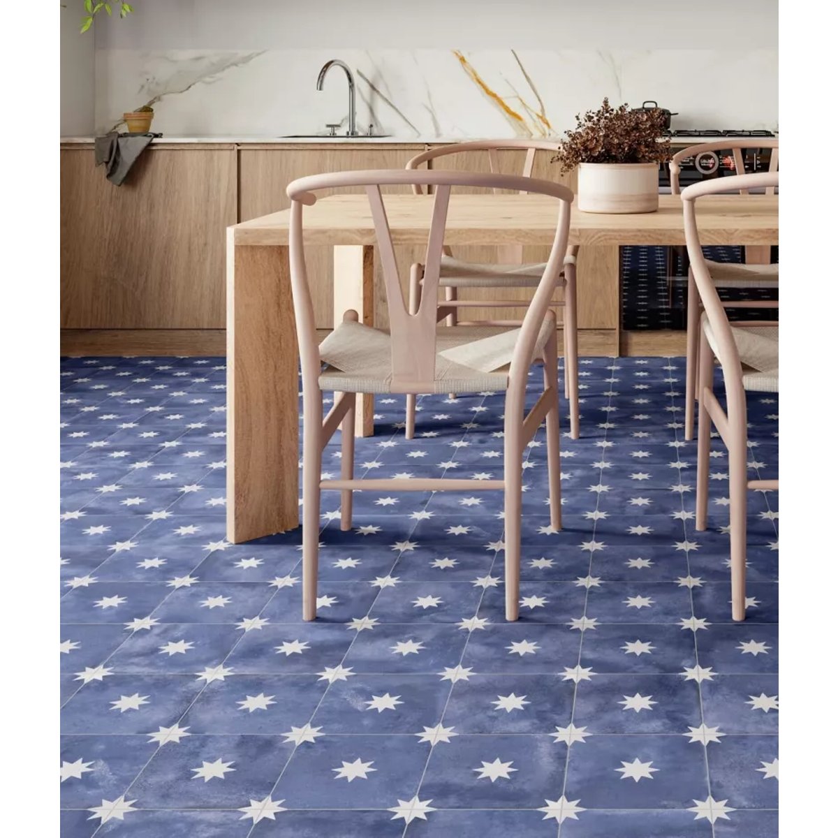 Carrelage Carreaux de Ciment Bleu Étoile STAR 44x44 Navy