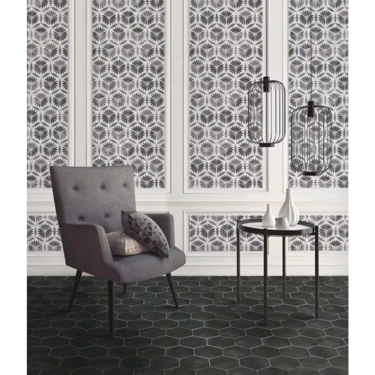 Carrelage Imitation Carreaux de ciment CAPRI 14x16 Sorrentine Nero