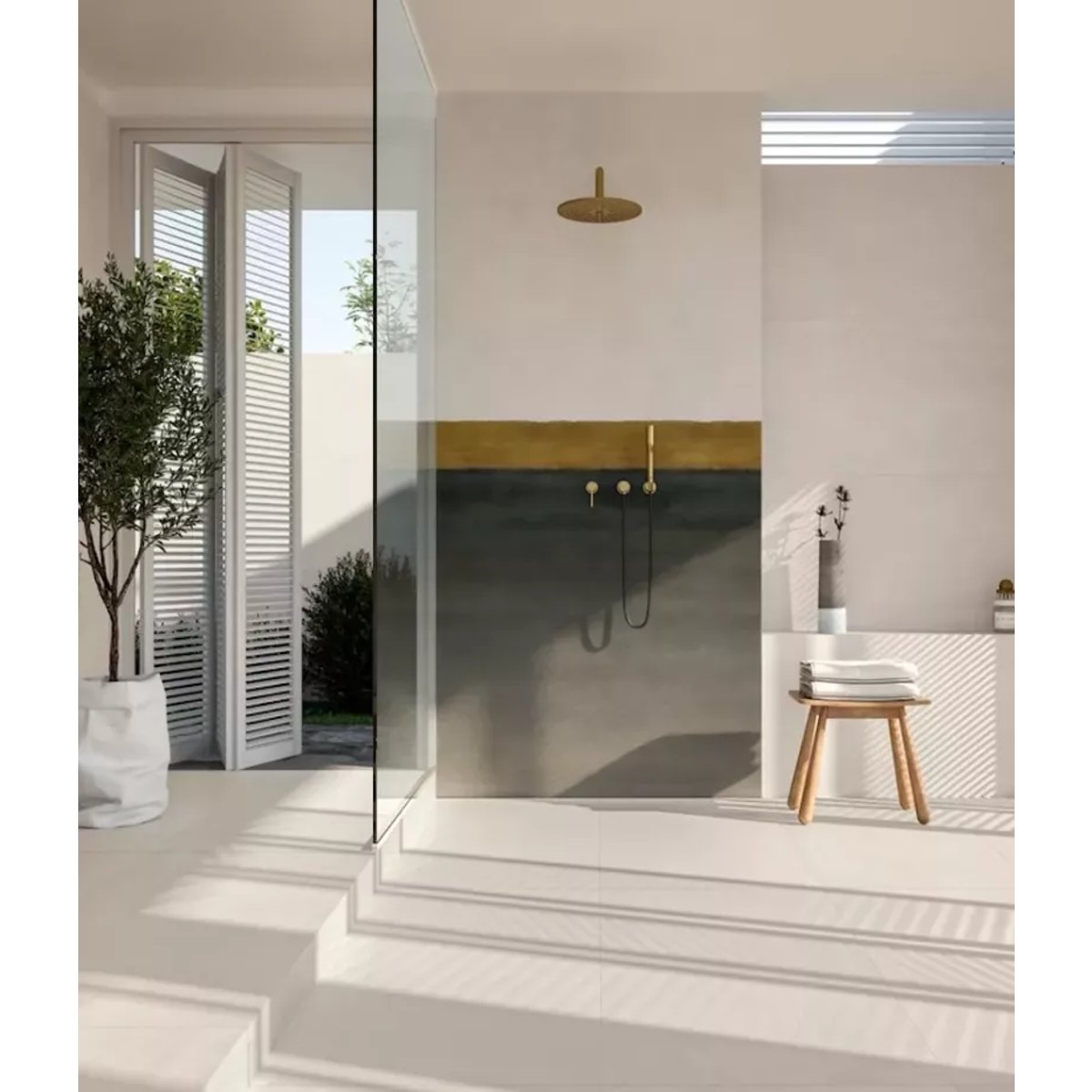 Carrelage Effet Béton AZUMA UP 120x120 Blanc rectifié