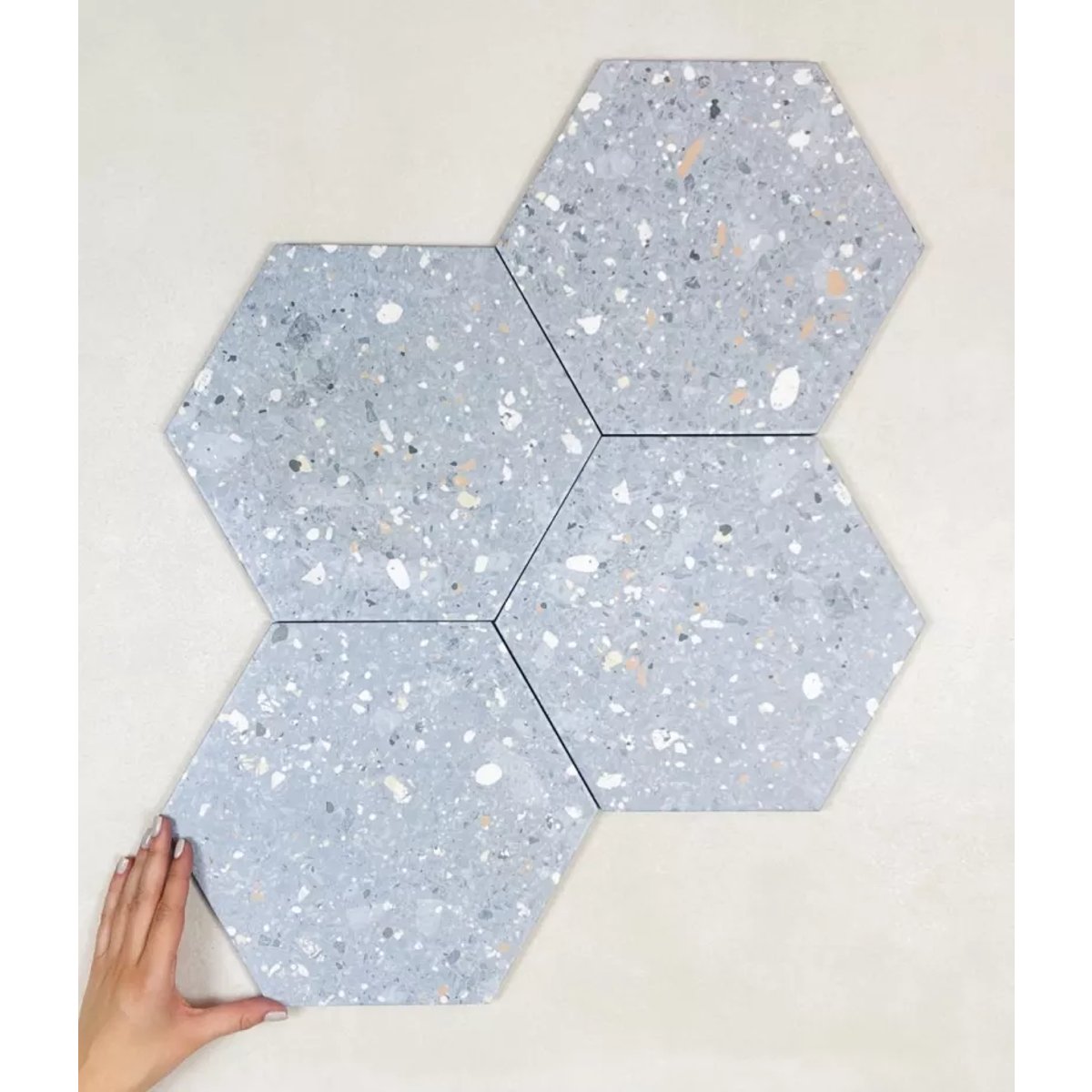 Carrelage Effet Terrazzo Hexagonal AROUSA 25,8x29 Azul