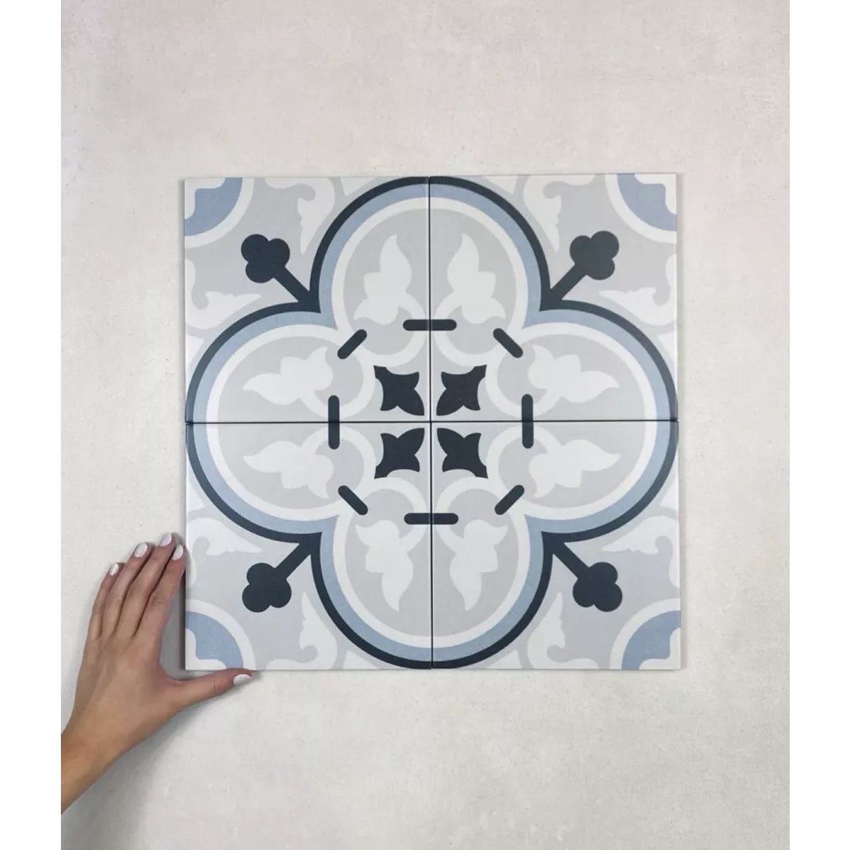 Carrelage Carreaux de Ciment LA MADELEINE 20x20 Lilou Bleu