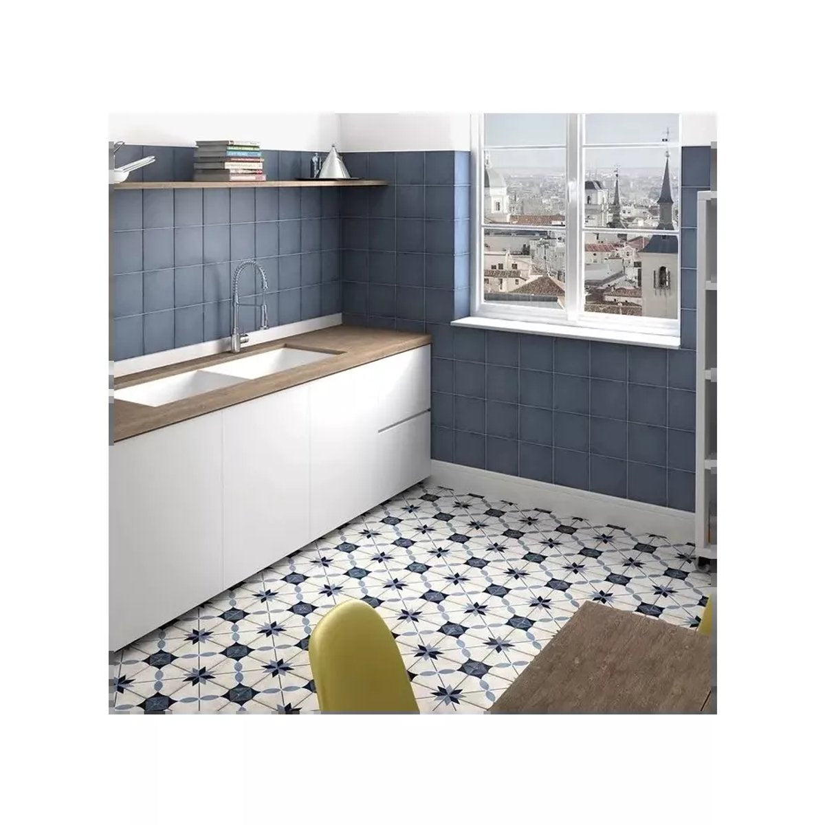 Carrelage Carreaux de Ciment ART NOUVEAU DECOR 20x20 Arcade Blue