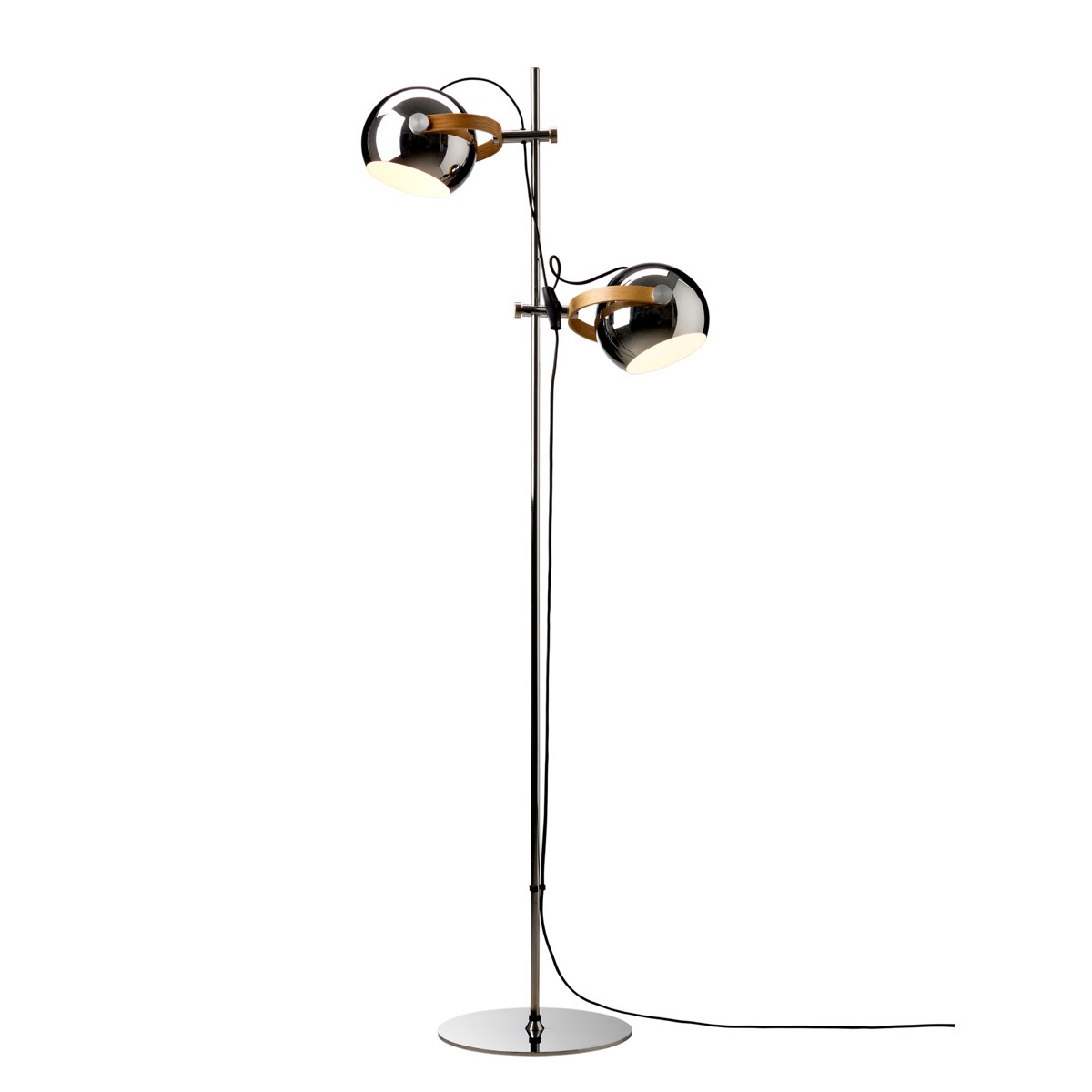Lampadaire DC 2 lumières Ø18 – Chrome