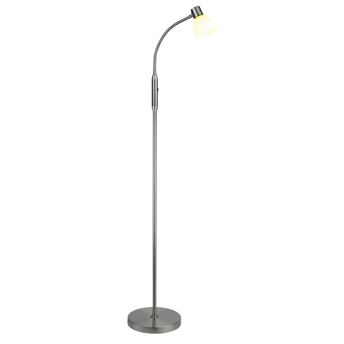 Lampadaire LED Hudson 1 lumière G9 – Verre opale / acier