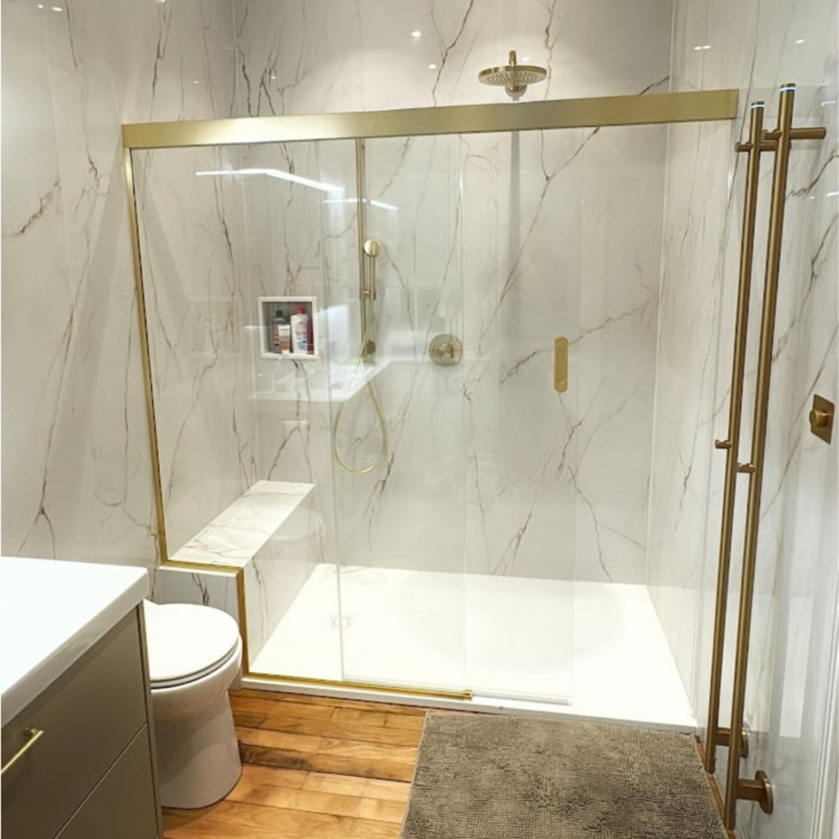 Paroi de douche coulissante Mur-Mur SANHECO sur mesure - Inox