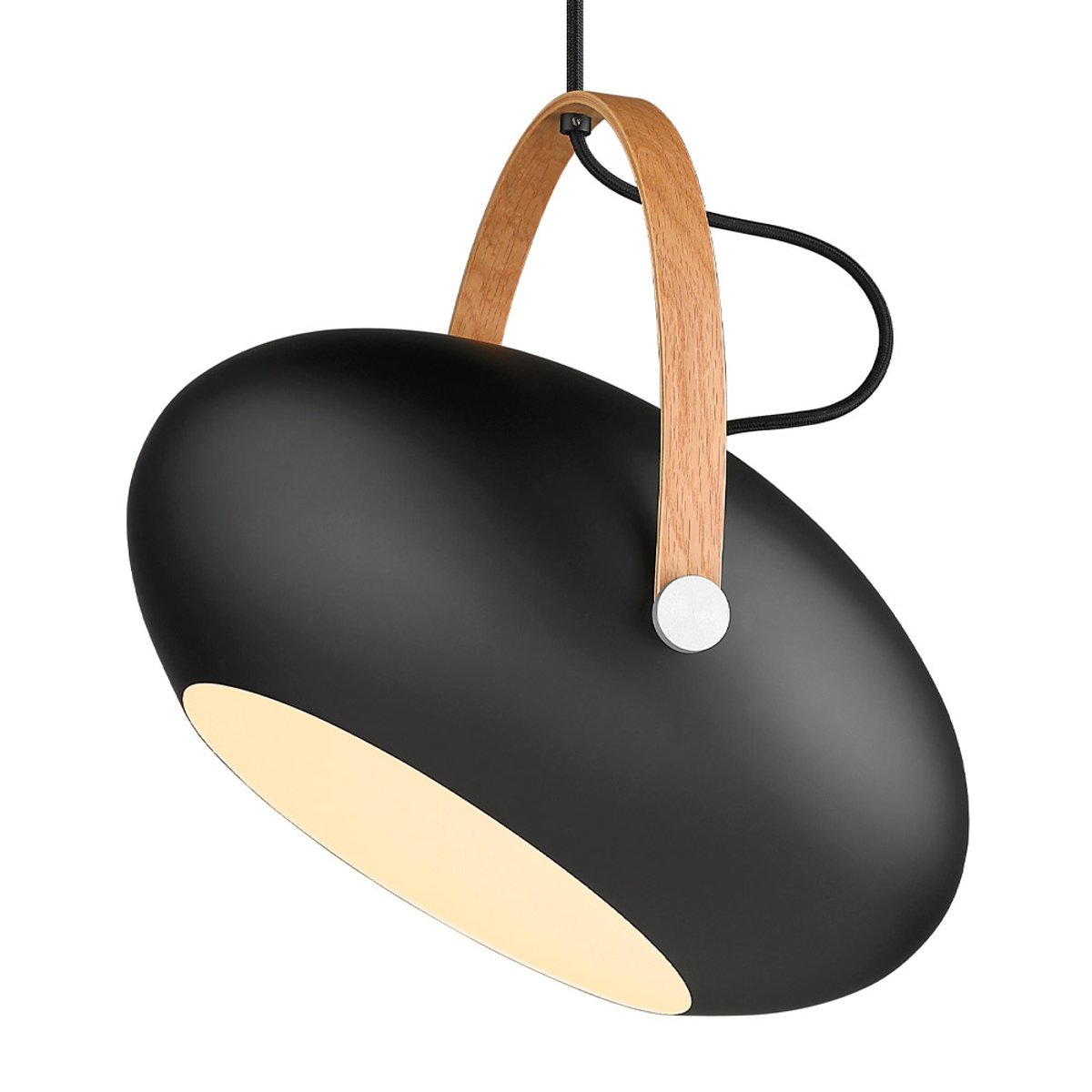 Suspension DC Ø40 E27 – Noir / chêne