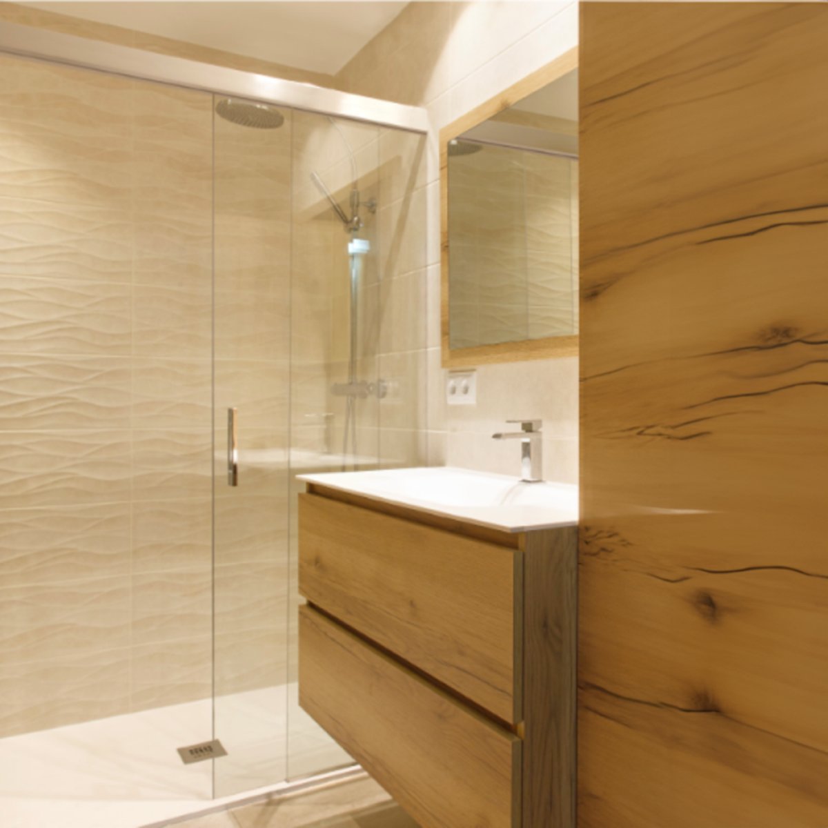 Paroi de douche coulissante Mur-Mur SANHECO sur mesure - Chromé