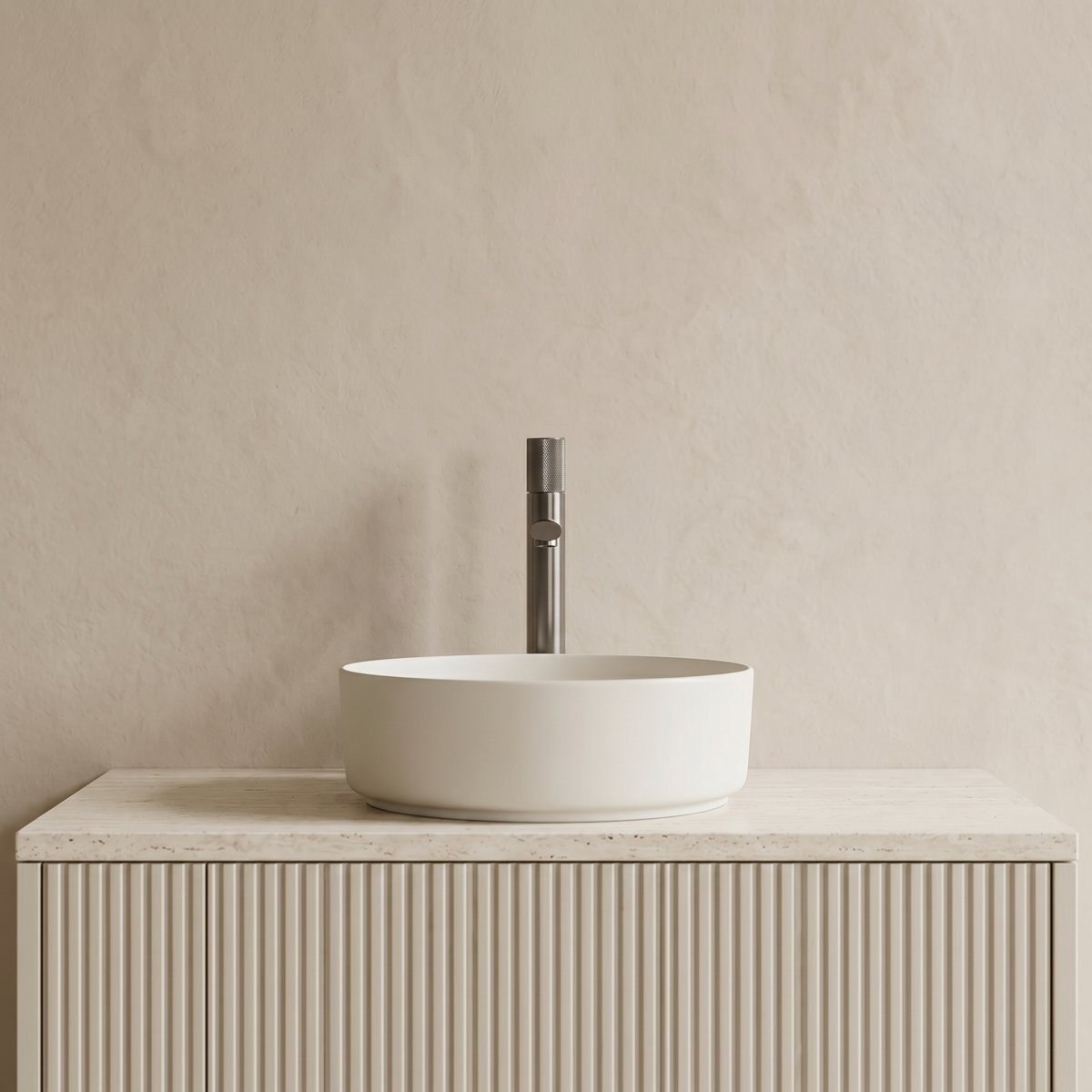 Mitigeur XL pour vasque gris brossé