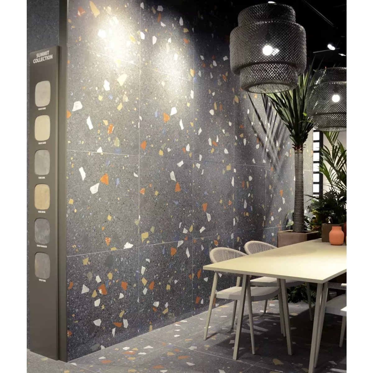 Carrelage Effet Terrazzo STRACCIATELLA 60x60 Noir