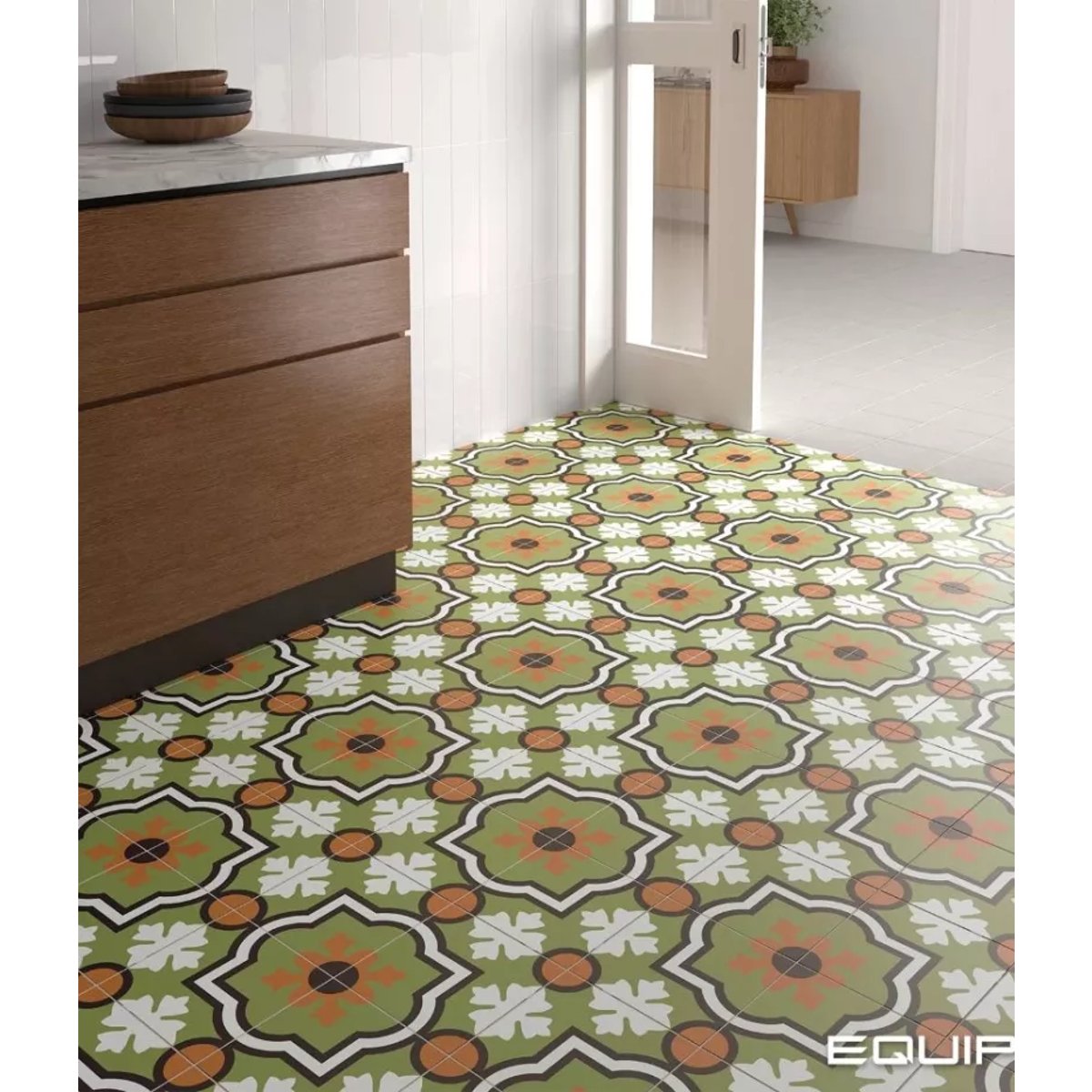 Carrelage Imitation Carreaux De Ciment 20x20 RIVOLI Monaco Verde