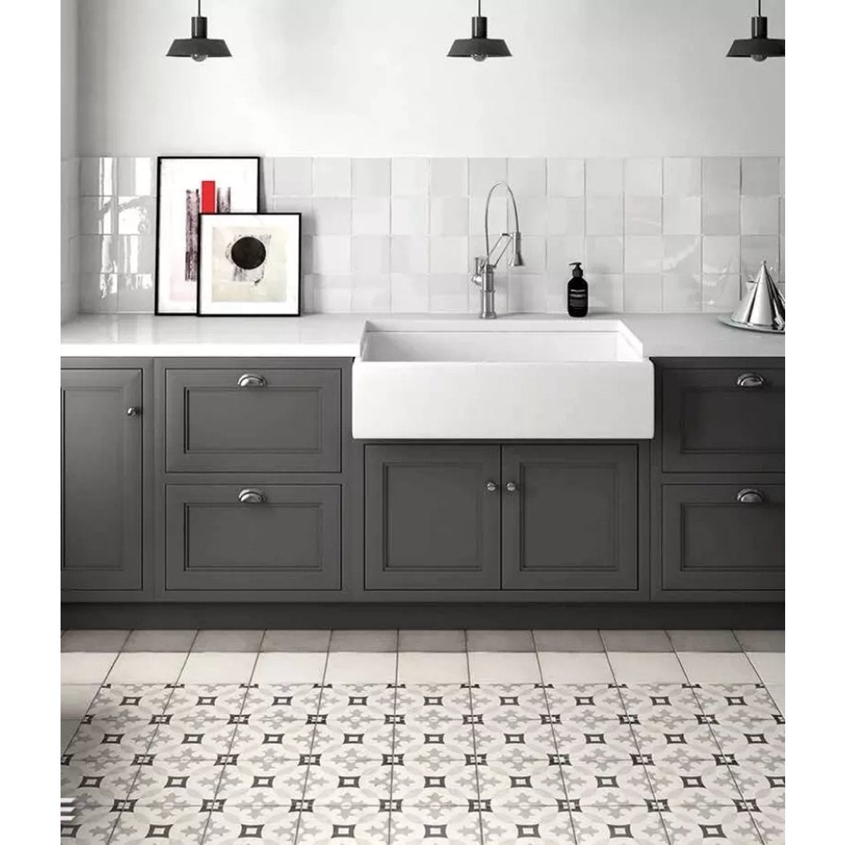 Carrelage Carreaux de Ciment ART NOUVEAU DECOR 20x20 Karlspatz Grey